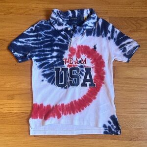 Polo by Ralph Lauren Kids Tie-Dye Polo - Red, Blue, White